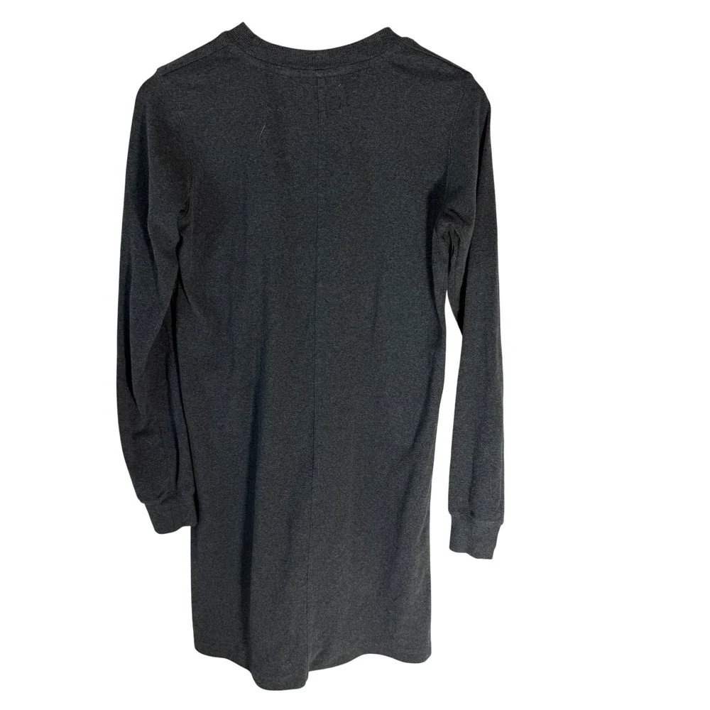 The Normal Brand Womens Long Sleeve Knit Mini Dress Charcoal Gray Size Small - Picture 3 of 6